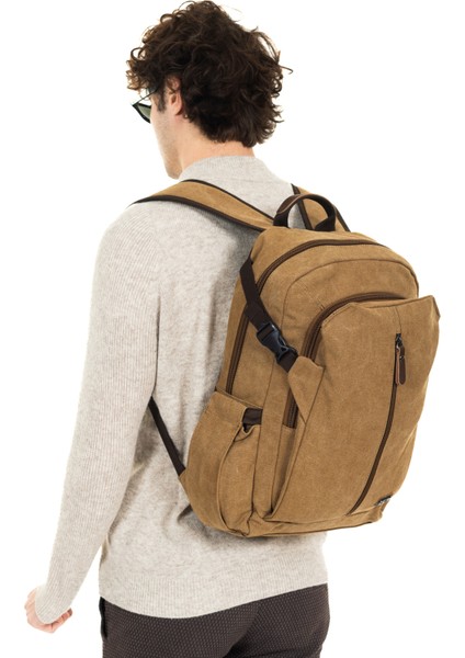 15,6 Inç Laptop Bölmeli Çok Bölmeli Kanvas Kumaş Sırt Çantası fırsatları