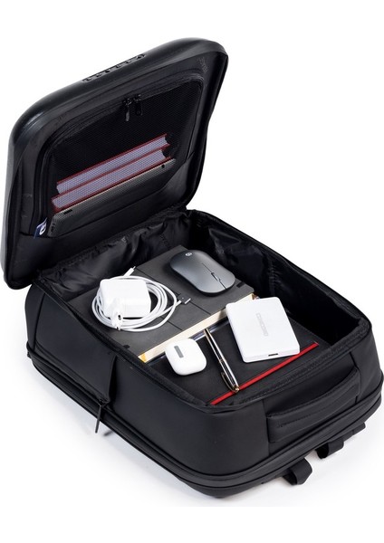 15,6 Inç Laptop Bölmeli Çok Bölmeli Sırt Çantası Business Çanta Siyah indirimleri