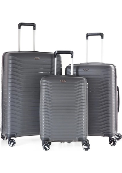 Seyahatleriniz İçin Mükemmel Partner: Ultra Dayanıklı 3'Lü Set Valiz & Bavul Antrasit