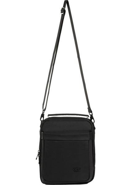 Kumaş Çok Bölmeli El ve Omuz Çantası Siyah