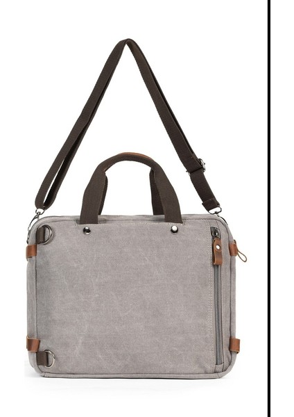 Kanvas Kumaş , Çok Fonksiyon, Tek Şıklık 15,6 Inç Laptop Bölmeli Hem El Hem Omuz Hem Sırt Çantası Siyah Gri modelleri