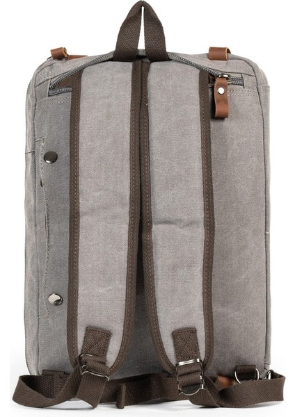 Kanvas Kumaş , Çok Fonksiyon, Tek Şıklık 15,6 Inç Laptop Bölmeli Hem El Hem Omuz Hem Sırt Çantası Siyah Gri fırsatları