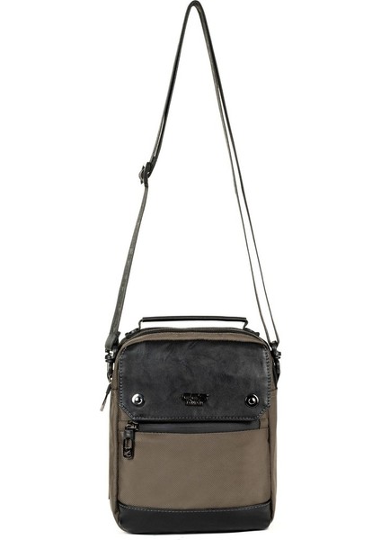 Kapaklı Çok Gözlü Omuz Askılı El ve Omuz Çantası Küçük Boy Kahve