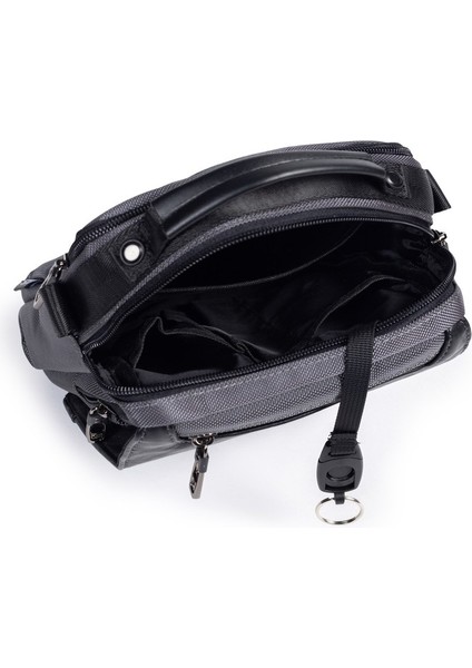 Kapaklı Çok Gözlü Omuz Askılı El ve Omuz Çantası Küçük Boy Kahve