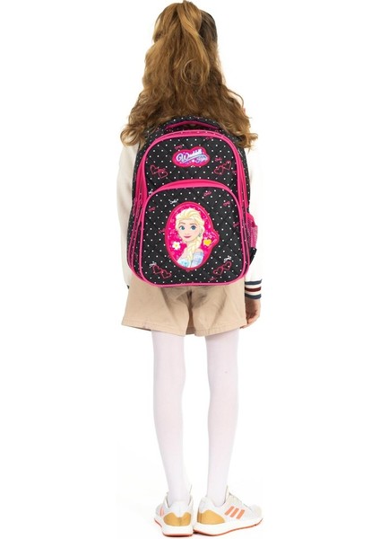 Karakterli Beslenmeli Ilkokul Sırt Çantası Siyah Pembe fiyatları