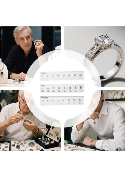 Ring Sizer Seti, Gem Ölçüm Aracı, 7.9x1.9in Parmak Boyutlandırma Göstergesi, Karat Ölçüm Ölçeği, Takı Şekli Aksesuar (Yurt Dışından) indirimleri