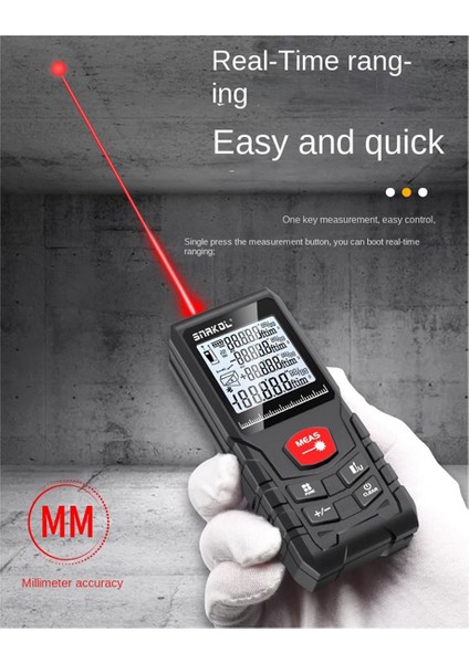 Snakol Mesafe Ölçer Mesafe Ölçüm Enstrümanı Profesyonel Dijital Mesafe Ölçer Ölçüm Aracı (Yurt Dışından)