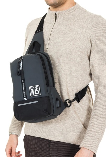 Çok Gözlü USB Girişli Body Bag Göğüs Çantası