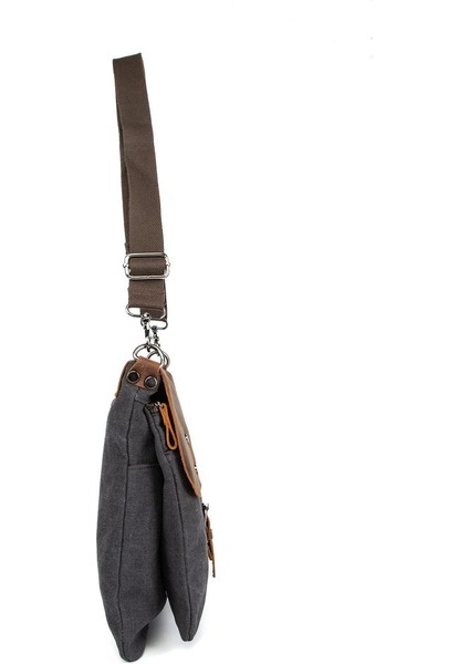 Çok Fonksiyonlu Kanvas Postacı Çantası İle Sınırları Aşın Siyah modelleri