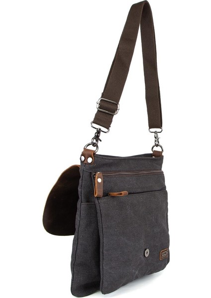 Çok Fonksiyonlu Kanvas Postacı Çantası İle Sınırları Aşın Siyah indirimleri