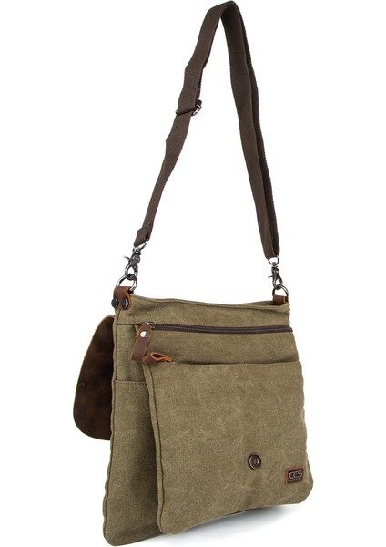 Çok Fonksiyonlu Kanvas Postacı Çantası İle Sınırları Aşın Haki