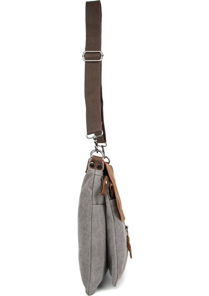 Çok Fonksiyonlu Kanvas Postacı Çantası İle Sınırları Aşın Gri modelleri