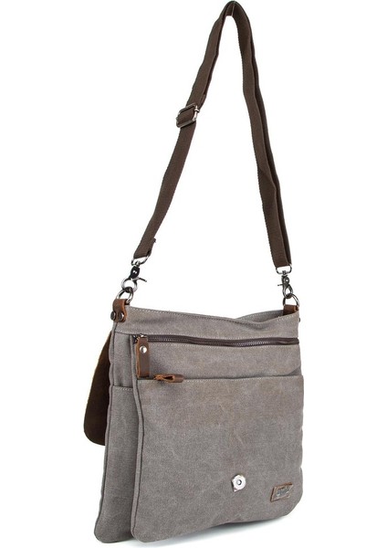 Çok Fonksiyonlu Kanvas Postacı Çantası İle Sınırları Aşın Gri indirimleri