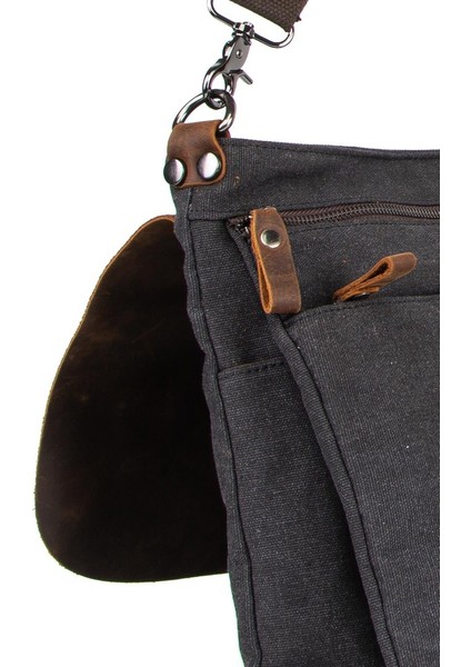 Çok Fonksiyonlu Kanvas Postacı Çantası İle Sınırları Aşın Gri