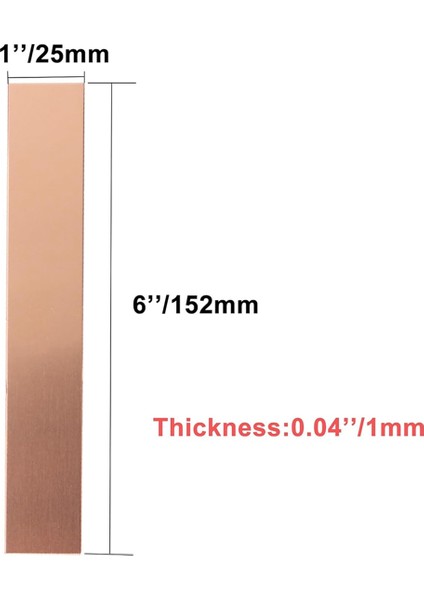 Saf Bakır Anot 2 Adet, 6 x 1 x 0.04 Inç (19 Ga)% 99.95 Yüksek Saflıkta Bakır Elektrot Şeritleri Saf Bakır Shee (Yurt Dışından) fiyatları