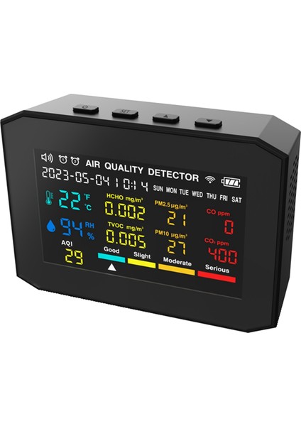 10 Inter Hava Kalitesi Monitörü Co2 Metre Co Tvoc Hcho Pm2.5 Pm1.0 PM10 Sıcaklık ve Nem Karbon Dioksit Detektörü, A (Yurt Dışından) indirimleri