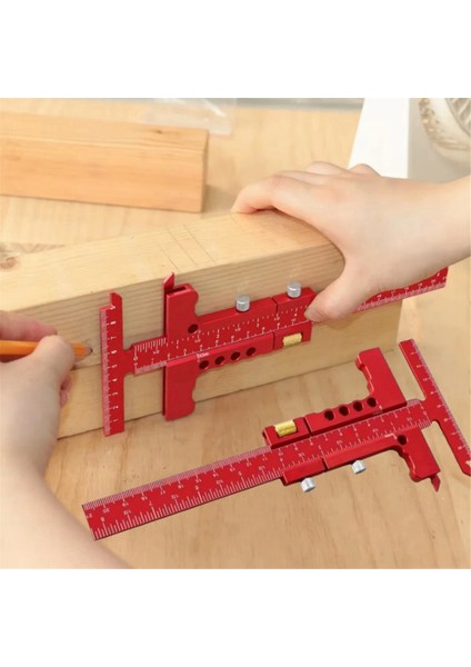 Alüminyum Alaşım Metriği ve Inç - Ahşap Işleme Scriber Işaretleme Hattı Cetveli - Ayarlanabilir T -Square mm ve Inç Çerçeveleme Cetveli (Yurt Dışından) fırsatları