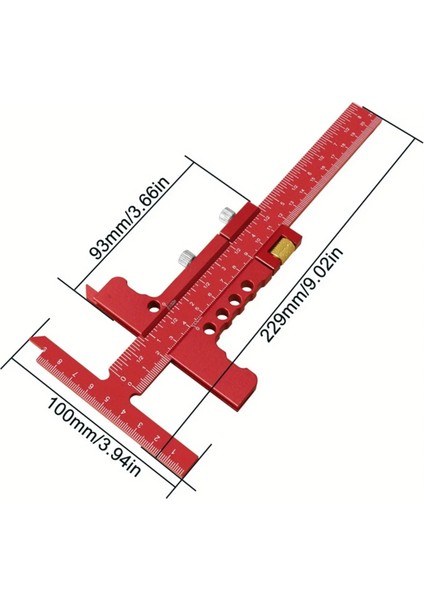 Alüminyum Alaşım Metriği ve Inç - Ahşap Işleme Scriber Işaretleme Hattı Cetveli - Ayarlanabilir T -Square mm ve Inç Çerçeveleme Cetveli (Yurt Dışından) indirimleri