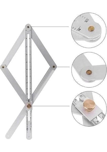 Köşe Açısı Bulucu, Çok Fonksiyonlu Uzunluk Açısı Bulucu Ölçekli, Alüminyum General Bestede Sapma Göstergesi (48CM) (Yurt Dışından) fiyatları
