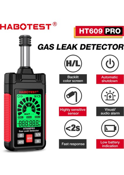 Habotest HT609 Pro Yanıcı Gaz Dedektörü Geri Çekilebilir 50-1000PPM Ses ve Ekran Alarmı Yanıcı Doğal Metan Gaz Dedektörü (Yurt Dışından) fırsatları