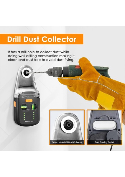 Mayilon 3&#39;ü 1 Arada Elektrikli Sondaj Toz Toplayıcısı Hassas Lazer Seviyesi (2m Kırmızı-Lazer) Yatay Kabarcık Seviyeleri Duvar Montajı Seviye (Yurt Dışından) fırsatları