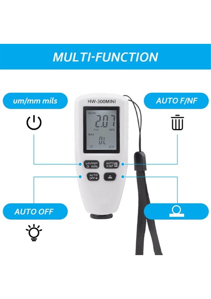 Otomotiv Boya Film Kalınlık Test Cihazı HW-300MINI Dijital Kaplama Kalınlığı Gösterge Metal Kaplama Genişliği Ölçümü (Yurt Dışından) fiyatları