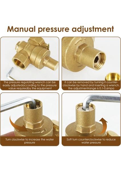 3/4inch DN20 Pirinç Su Basınç Regülatörü Valf Su Basınç Redüktör Regülatörü Ayarlanabilir Rahatlama Valfi Göstergesi (Yurt Dışından) modelleri