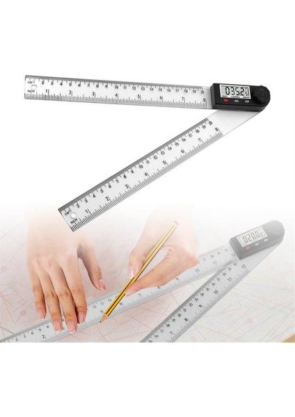 Dijital Ekran Açısı Cetveli, 2&#39;si 1 Arada Hassas Cetvel ve Dijital Açı Bulucu Önleyici, (ABS-200MM) (Yurt Dışından) fiyatları