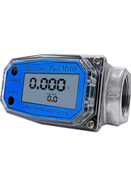25 Dijital Türbin Akış Ölçer Benzin Suyu Sıvı Sıvı Flowmeteter Mavi Ölçmek Için (Yurt Dışından)