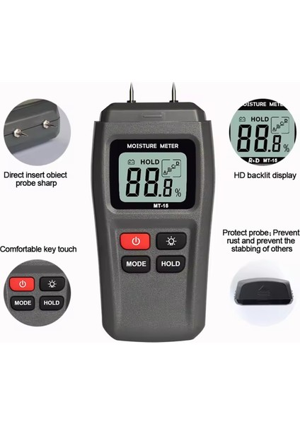Mt-15 Ahşap Nem Ölçer Ahşap Nem Test Cihazı Higometre Timber Nemli Dedektör Ağacı Dijital Test Cihazı Gri (Yurt Dışından) modelleri