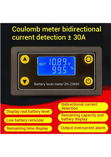 CM30 Coulomb Metre Güç Gösterge Modülü Pil Lityum Piller 30A Çift Yönlü Metre Elektrik Aletleri (Yurt Dışından) fiyatları