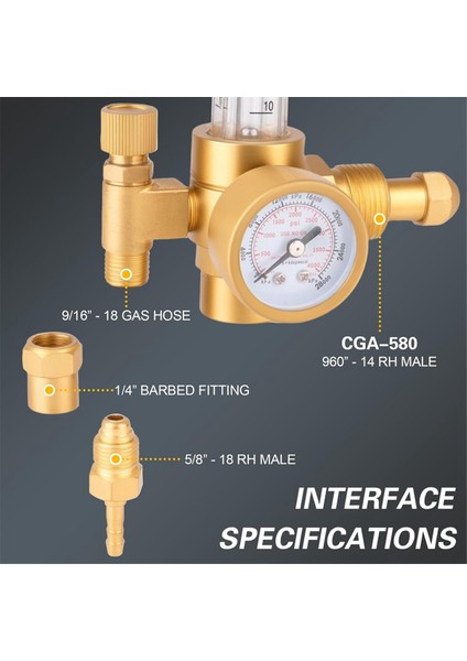 Co2 Regülatörü, All-Copper Build, Hassas Kaynak Için CGA-580 Konektörlü 0-4000 Psı (Yurt Dışından) fiyatları