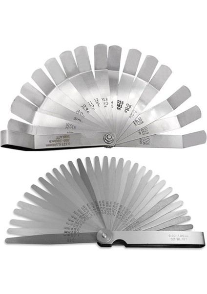 Feeler Göstergeleri Seti, 32 Bıçak Konik ve 16 Bıçak Ofset Feeler Gösterge Seti, Çift Işaretli Sae ve Metrik Feeler Gauge (Yurt Dışından)