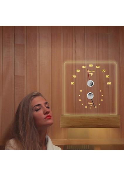 Sauna Termometresi 2 In 1 Fahrenheit Termometre Higometre, Sauna Odası Otel Için LED Hafif Sauna Aksesuarları (Yurt Dışından) fiyatları