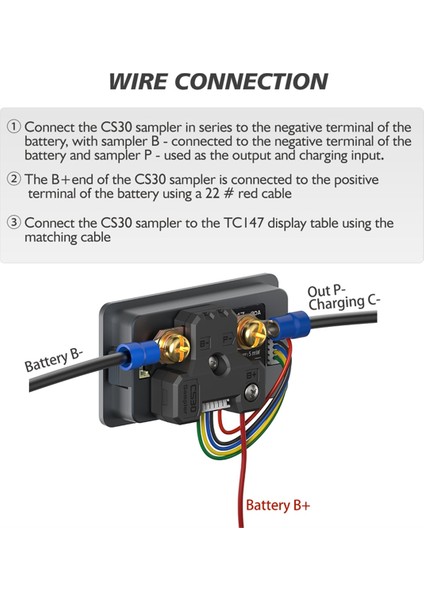 TC147 Yüksek Hassasiyetli Renkli Ekran Coulomb Metre Pil Voltajı ve Akım Metre TC147-CS30 (0-30A) (Yurt Dışından) fırsatları