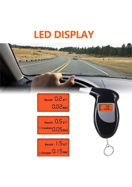 Breathalyzer Alkol Test Cihazı, Taşınabilir Monte Edilmiş Darbe Tipi Alkol Dedektörü, Dijital LCD Ekranlı Alkol Test Cihazı (Yurt Dışından) fırsatları