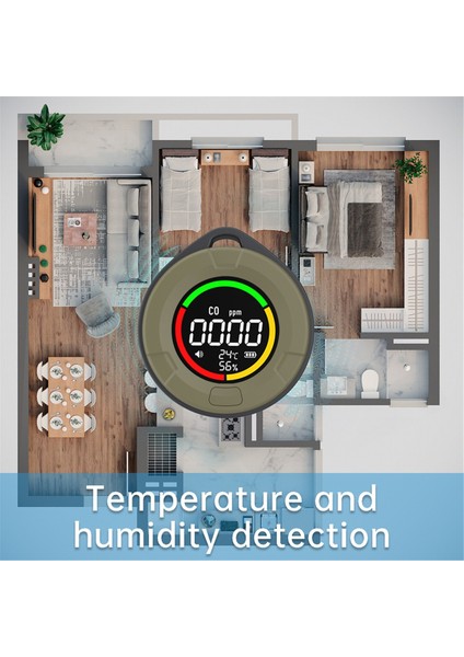PTH-10DH Karbon Monoksit Dedektörü Co Hava Kalitesi Taşınabilir Horizon Monitör Hd LED Ekran USB Kapalı Seyahat Için Şarj (Yurt Dışından)