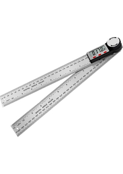 Dijital Ekran Açısı Cetveli, 2 Arada Hassas Cetvel ve Dijital Açı Bulucu Önleyici, (Paslanmaz ÇELIK-300MM) (Yurt Dışından)