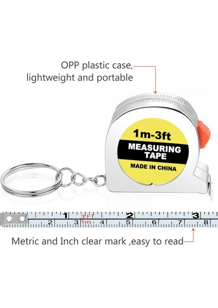 Bay Mebrim Keyajları Inşaat Partı Için Slıde Kiliti Ile Fonksiyonel Geri Bir Ölçüm Bant Keyajları, 1m/3ft, B (Yurt Dışından) modelleri