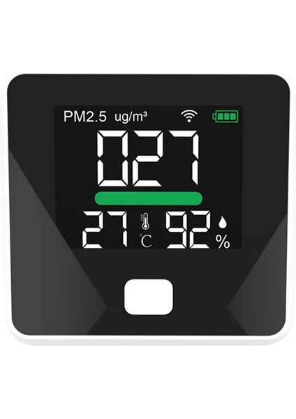 Tuya Wıfı Hava Kalitesi Sayaç Pm2.5 Sıcaklık Nem Test Cihazı Taşınabilir LED Ekran Ev Ofis (Yurt Dışından)