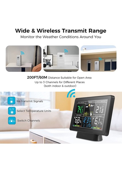 LCD Hava Durumu Istasyonu Kablosuz Dijital Termometre Elektrikli Iç/dış Mekan Termometresi Higometre Ab Fişi (Yurt Dışından) indirimleri