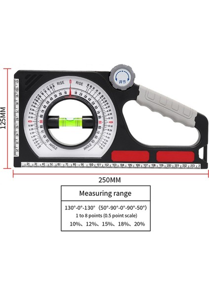 Eğimli Açı Ölçer Aralığı Göstergesi Çok Fonksiyonlu Eğim Göstergesi Oluşturma Mühendislik 130 ° Açılı Bulucu Karabinli (Yurt Dışından) fırsatları