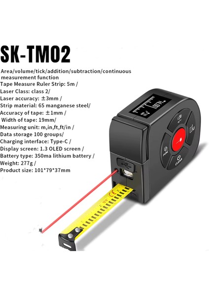 3 Arada 1 Lazer Rangefinder 50M Bant Memperi Cetvel LCD Ekran Arka Işık Mesafesi Ölçüm Cihazı Binası (Yurt Dışından) modelleri