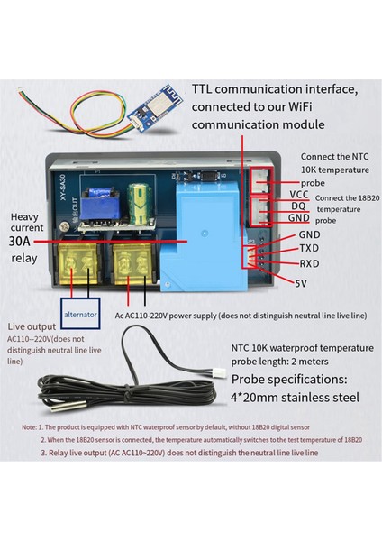 SA30 30A Termostat Sıcaklık Denetleyicisi Dijital Ekran Termostat Yüksek Düşük Sıcaklık Alarm (Yurt Dışından) modelleri