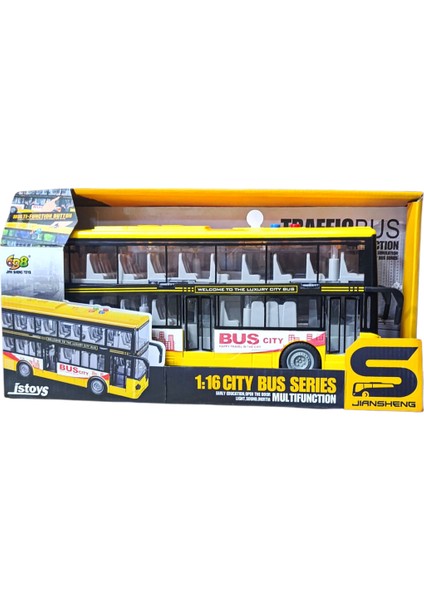 Turist Gezi Otobüsü Iki Katlı Ön ve Orta Kapısı Açılabilen Sesli Işıklı Oyuncak Şehir Otobüs 27 cm fiyatları
