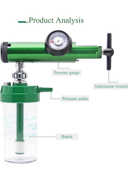 Oksijen Akış Ölçer Oksijen Regülatörü 0-15 L/dk Basınç Azalan Regülatör Valf Metre 870 Giriş Ipliği ile (Yurt Dışından) modelleri