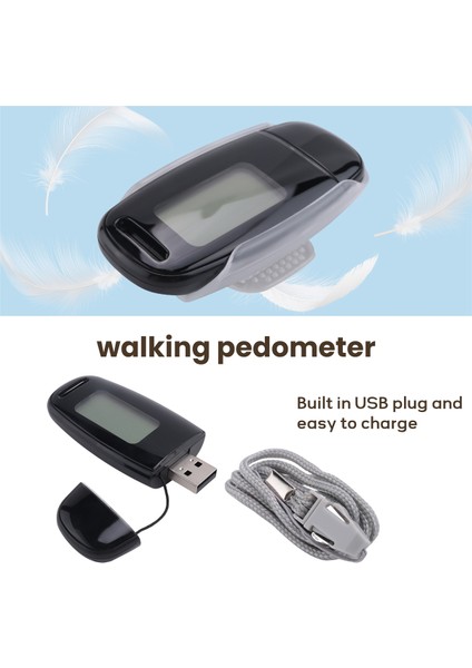 Basit Adım Sayacı, Şarj Edilebilir Pil ile Yürüme 3D Pedometre, Doğru Fitness Izleyici, Dijital Pedometre, Siyah (Yurt Dışından) indirimleri