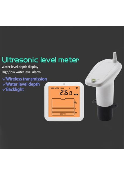 Sıcaklık Sensörü, Zaman Ekranı ve Alarm Su Tankı Seviye Ölçer ile Ultrasonik Su Deposu Sıvı Derinlik Seviyesi Ölçer (Yurt Dışından) modelleri