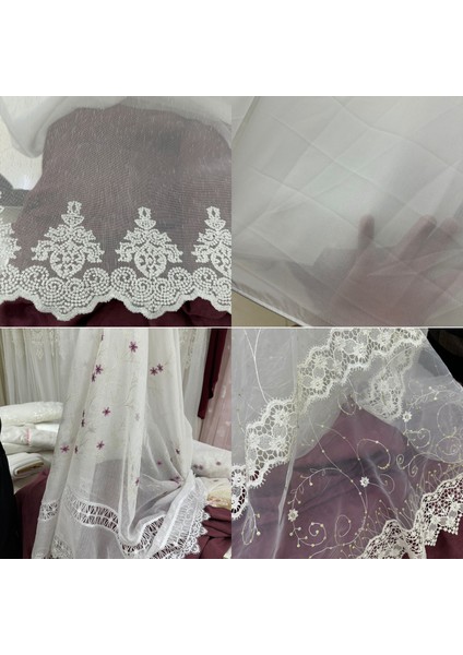 Nakışlı Armürlü Outlet Tül Perde