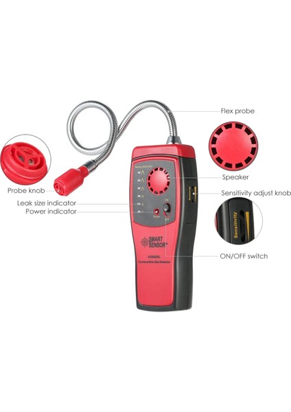Akıllı Sensör AS8800L Gaz Dedektörü Protable Mini Yanıcı Gaz Sızıntısı Konumu Ses ve Işık Alarmı ile Test Cihazını Belirleyin (Yurt Dışından) fırsatları